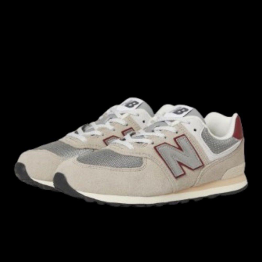New Balance 574 Running Womens/Kids Stone Grey Monarch Burgundy White